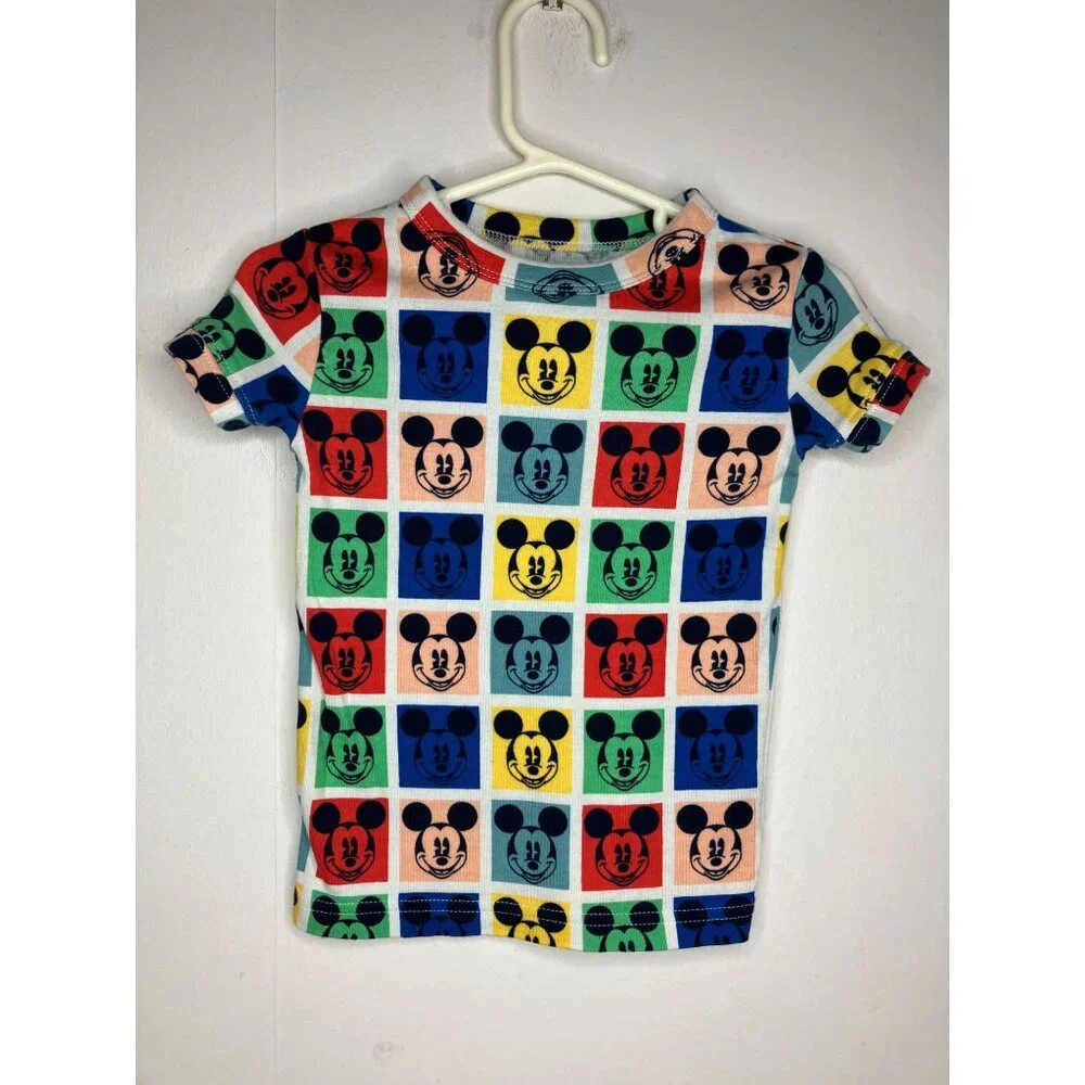 Baby Gap Disney 3T Organic Cotton Mickey Mouse Color Block Pajama Shirt Top - Picture 1 of 4